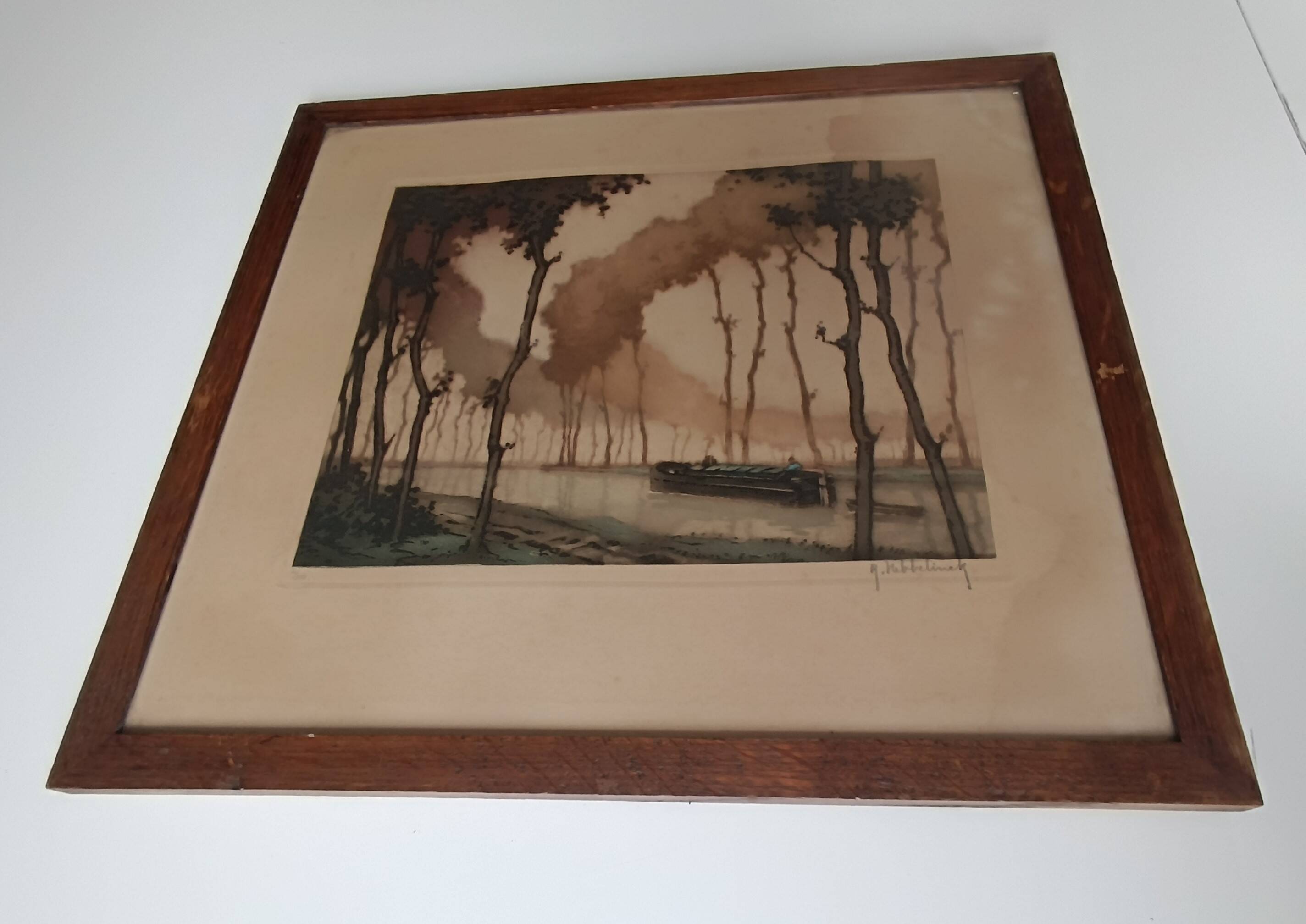 Roger hebbelinck landscape original lithograph signed and numbered 11/350