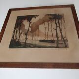 Roger hebbelinck landscape original lithograph signed and numbered 11/350