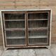 Teak display cabinet with sliding doors