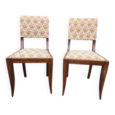 Paire de chaises style empire tissu fleuri