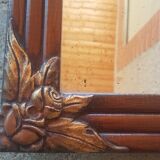 Old wooden and stucco mirror -- 49, 5 cm x 43, 5 cm