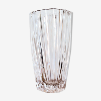 Large art deco crystal vase