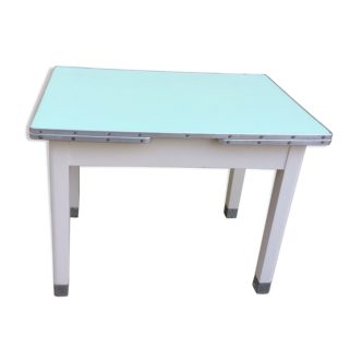 Table formica et bois à rallonges
