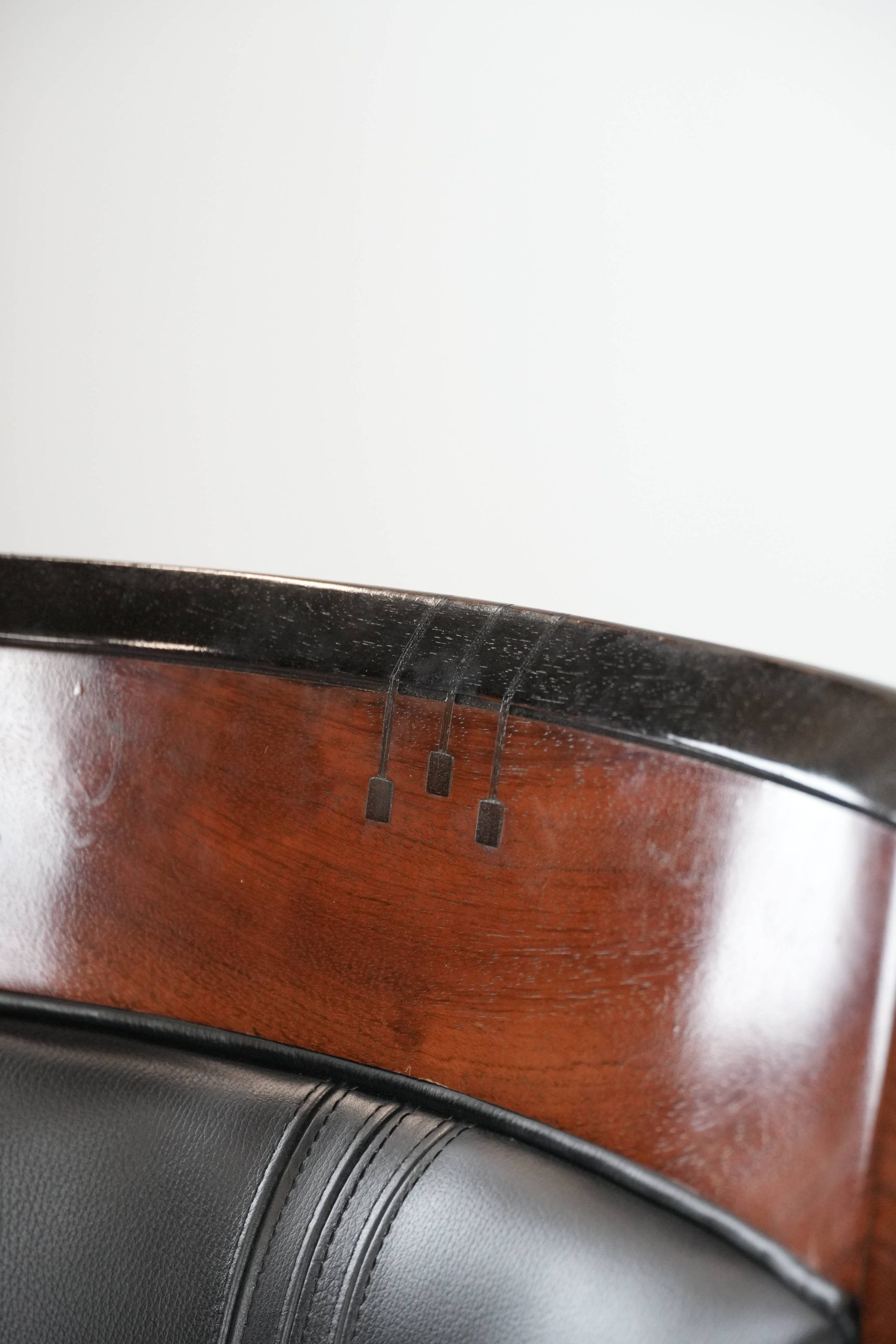 Beautiful and very comfortable black Art Deco design armchair