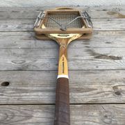 Slagenzer wood and leather vintage old tennis racket