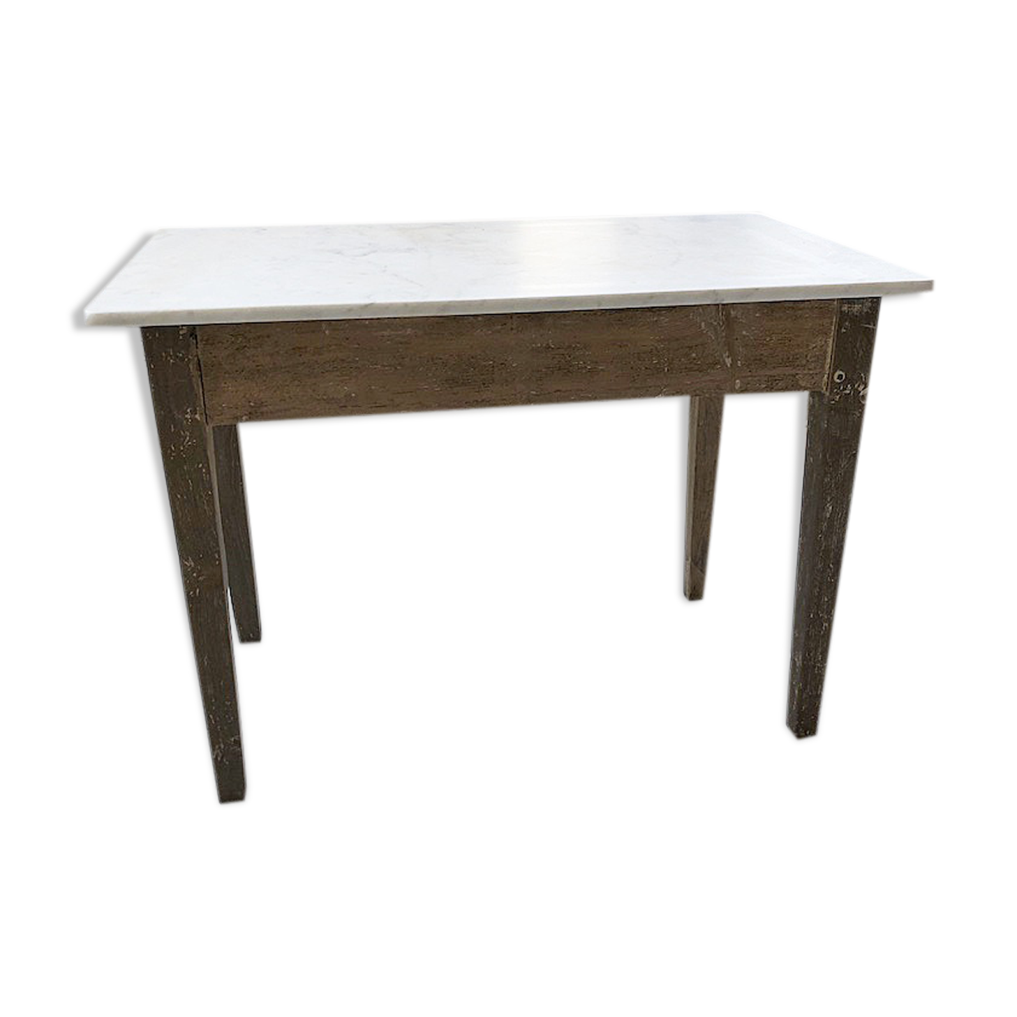 Oak and marble farm table