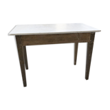 Oak and marble farm table