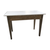 Table de ferme chêne et marbre