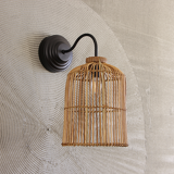 Rattan Black Sconce