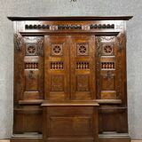 Coat rack with chest function in solid oak circa 1880