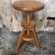 Vintage Light Wood Tripod Screw Painter's Stool #A632