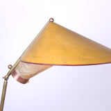 Italian floor lamp in brass was conical adjustable in inclination and height 1950
