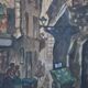 Ancient gouache painting rue brise miche le marais paris