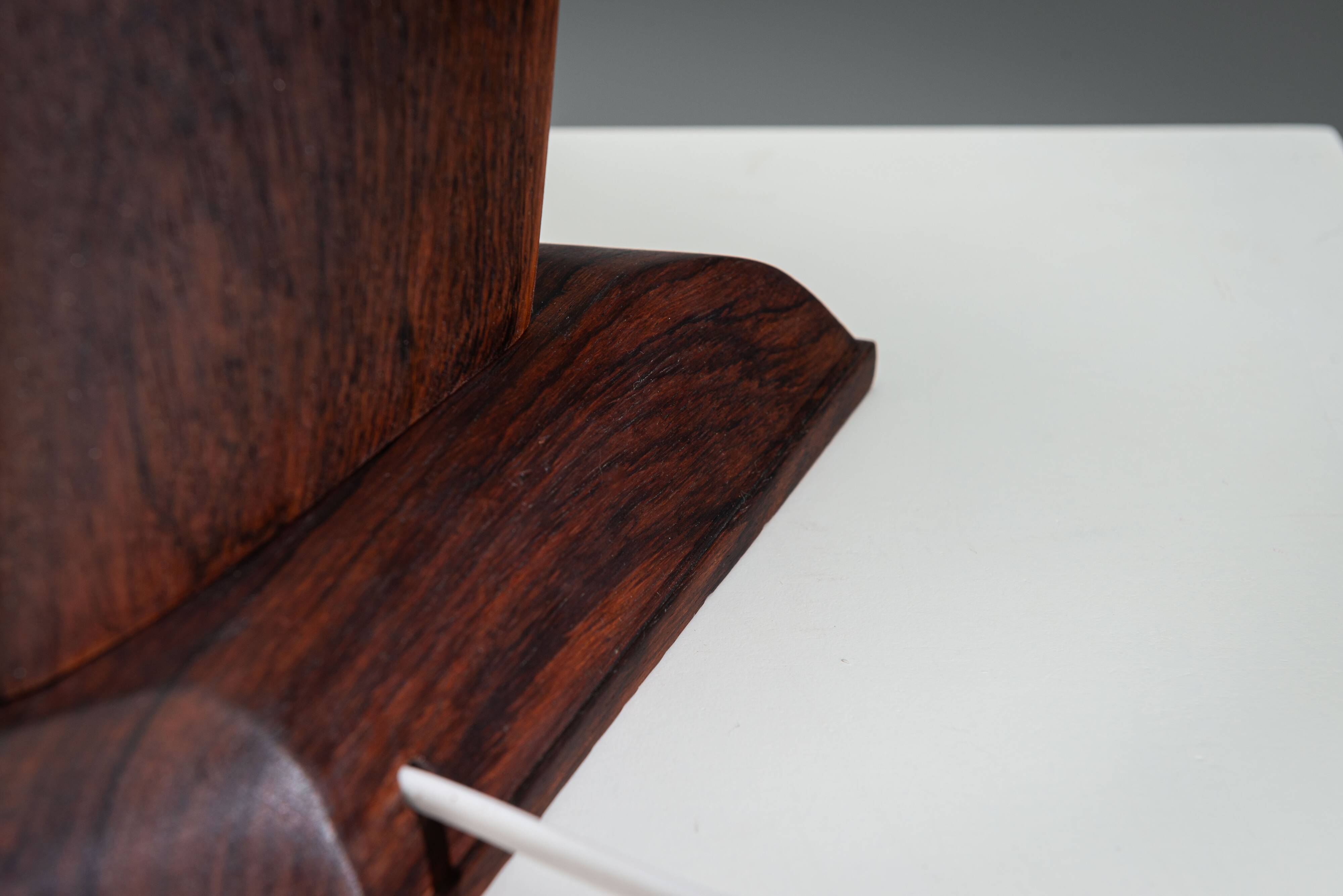Large mid-century solid rosewood table lamp