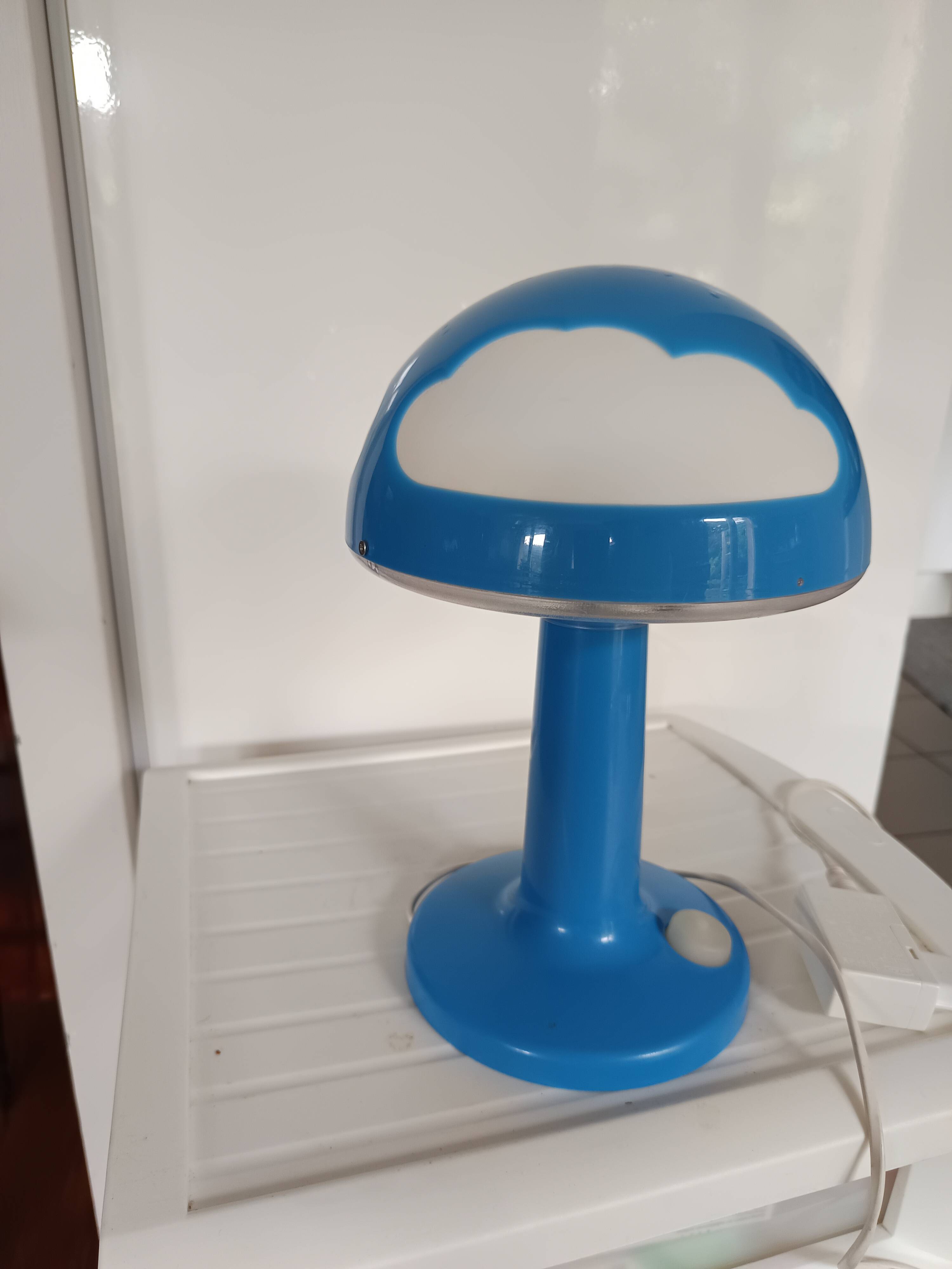 IKEA SKOJIG blue vintage lamp – Space Age design / 2000s