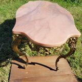 Louis XV coffee table in pink marble