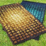 Scandinavian rug wool Rya yellow orange pop 92 x 162 cm