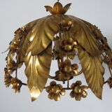 Gold leaf floral ceiling light in gold metal 70