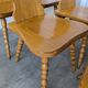 Set of 8 Vintage Tyrolean Heart Cutout Wooden Dining Chairs, Rustic Farmhou