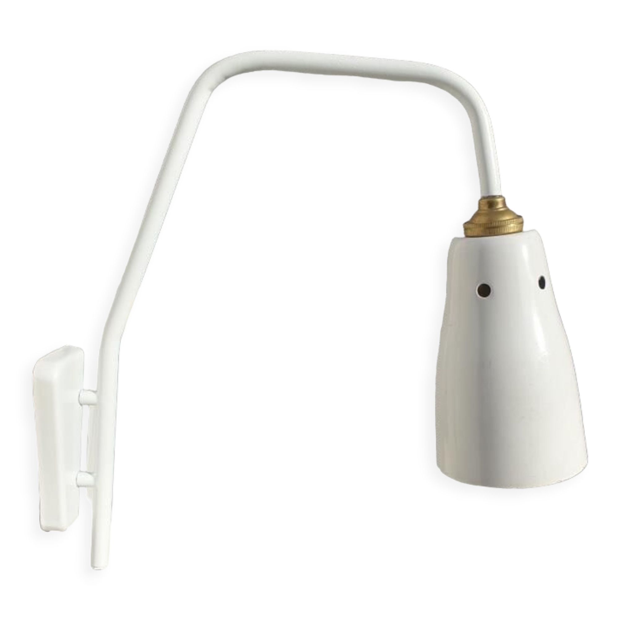 Fixed wall lamp offset 1950 white Ki-e-klair