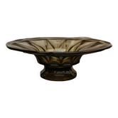 Vintage smoked glass bowl, Art Deco style