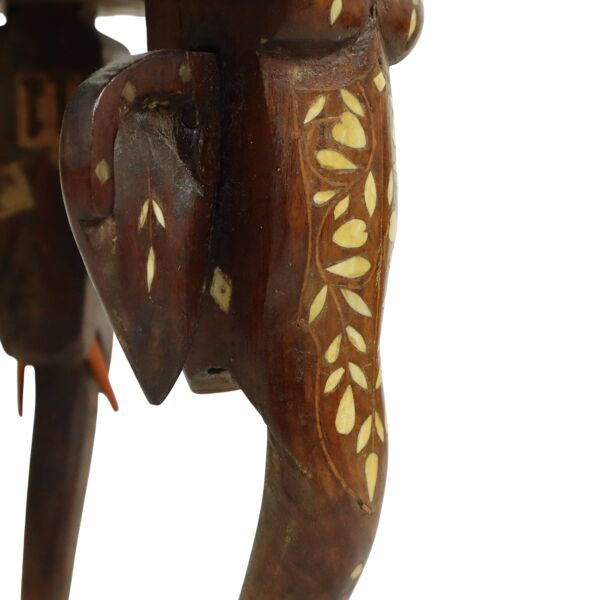 Table d'appoint anglo-indienne Taj Mahal, table de plante en teck, 41 cm