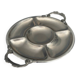 Round plateau Jean Couzon in stainless steel – Vintage design serving dish