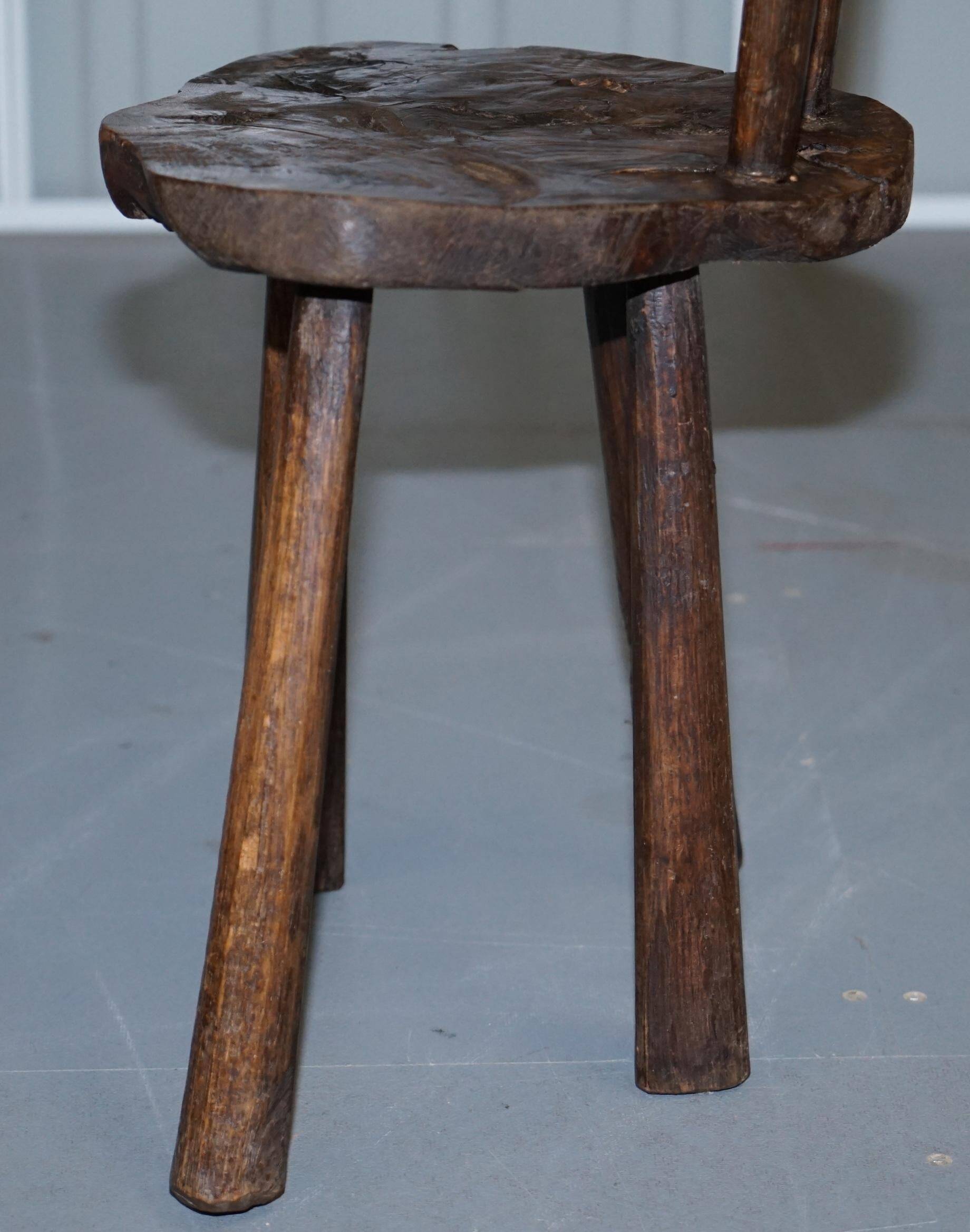 French nursing chair hand-carved in chestnut around 1760