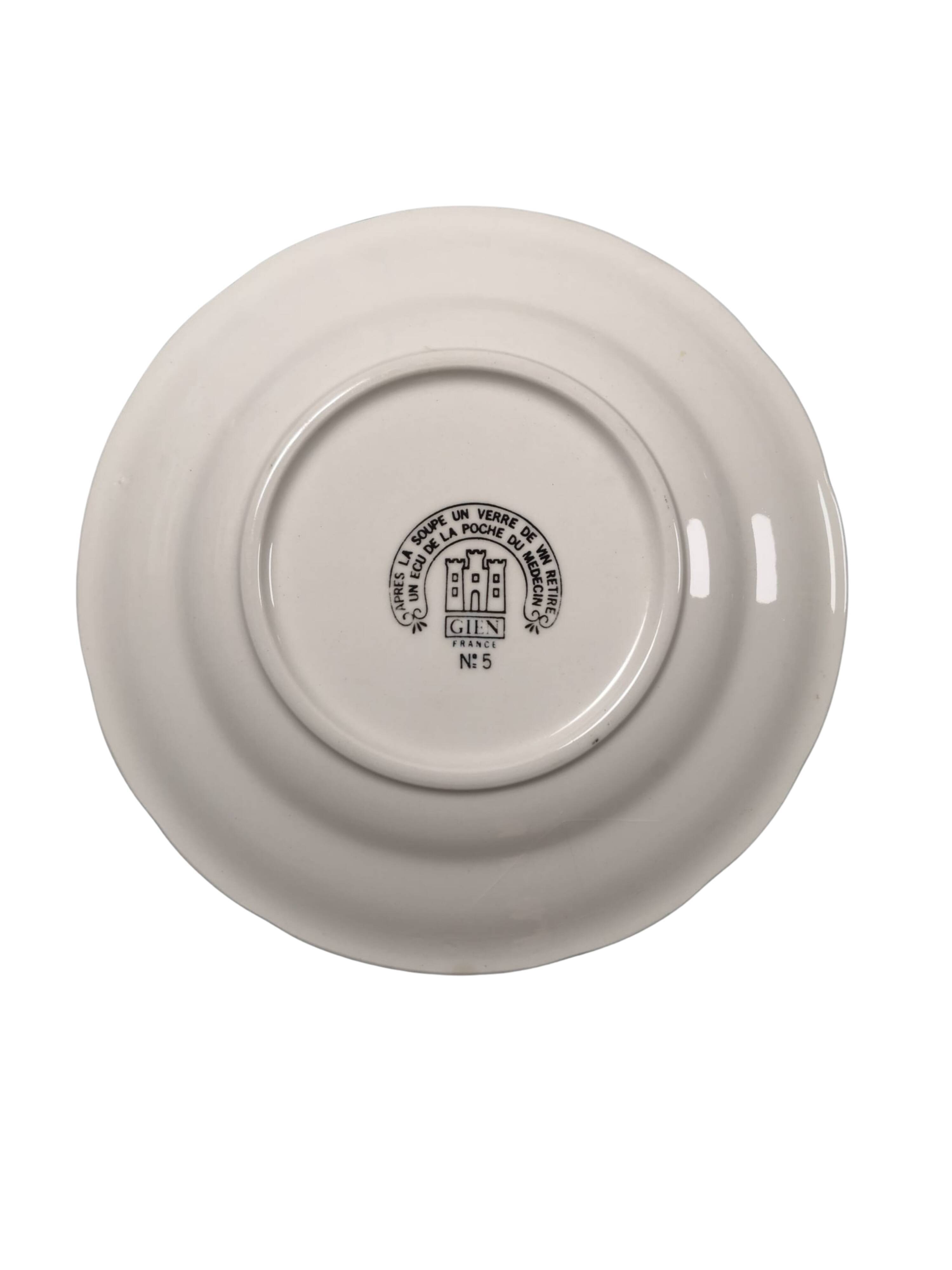 Set of 6 porcelain plates Rébus Gien