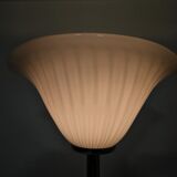 Italian floor lamp with pink Murano glass and brass foot
