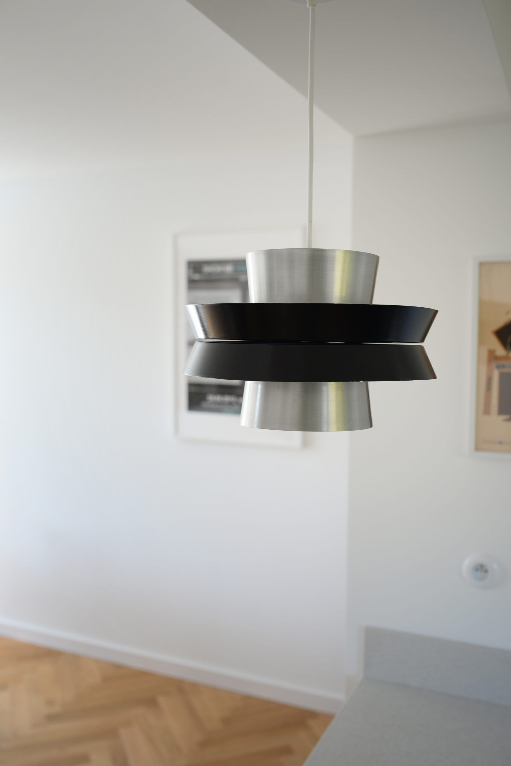 Silver lamp in the style of Trava by Carl Thore, 1960s