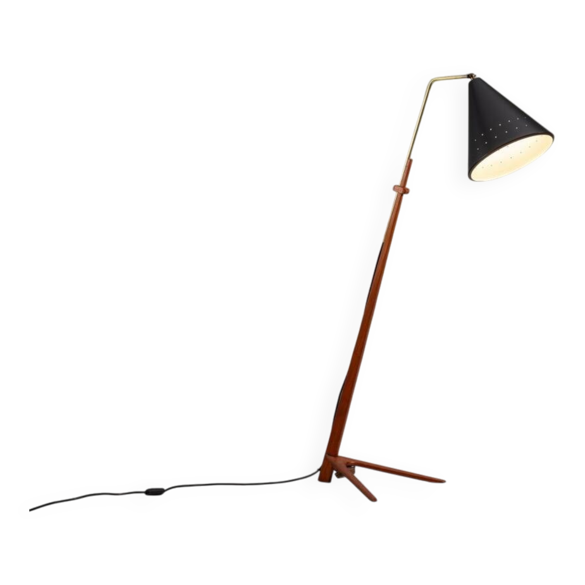 Lampe sur pied Nigel Walters en noir et teck, Hagoort, Pays-Bas, 1958