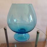 Blue Cognac glass vase