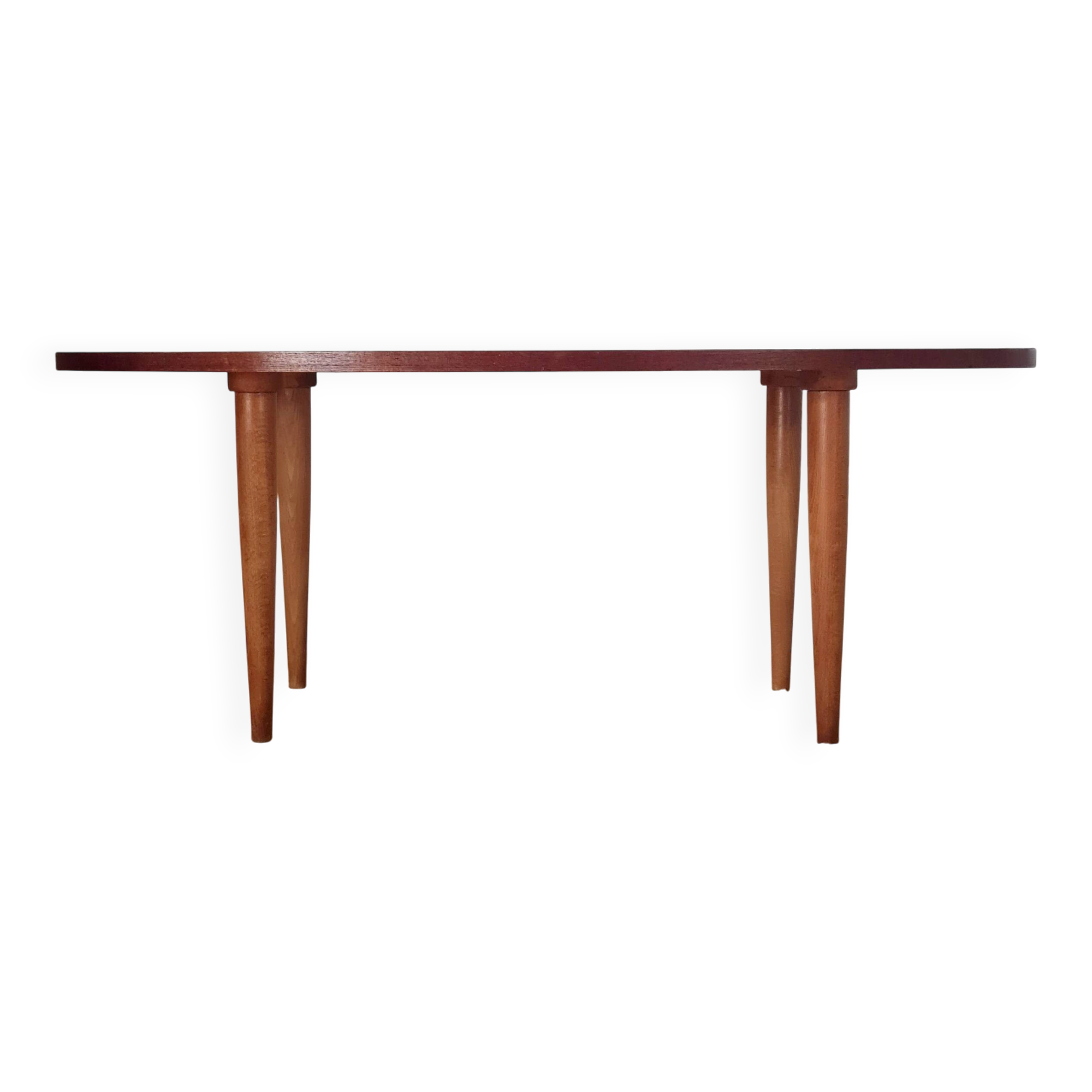 Table basse vintage plateau ovale scandinave
