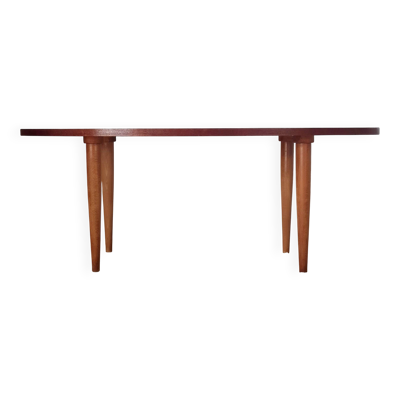 Table basse vintage plateau ovale scandinave