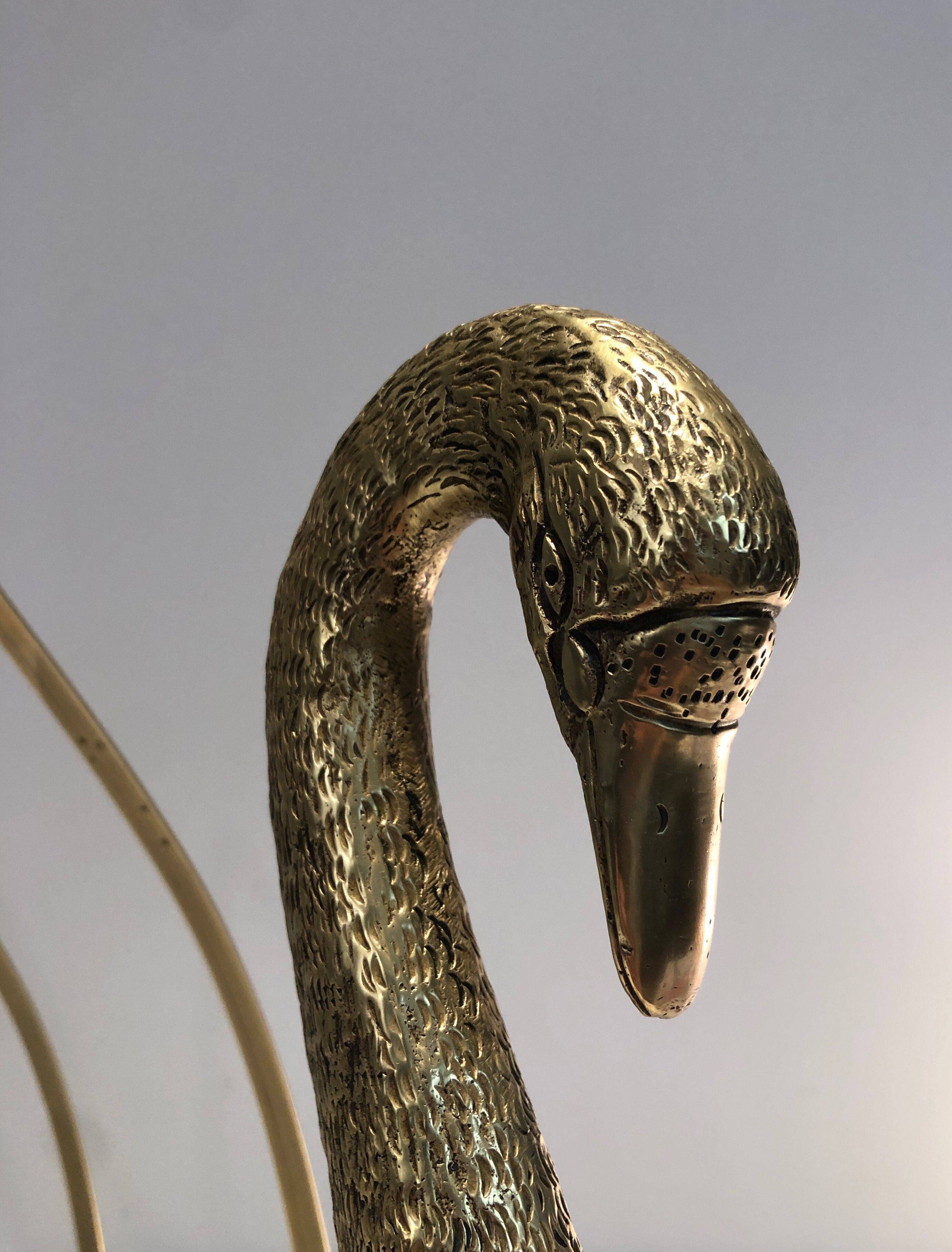 Brass swan magazine rack
