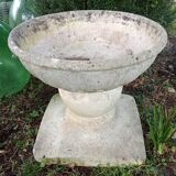 Old planter basin bird bath