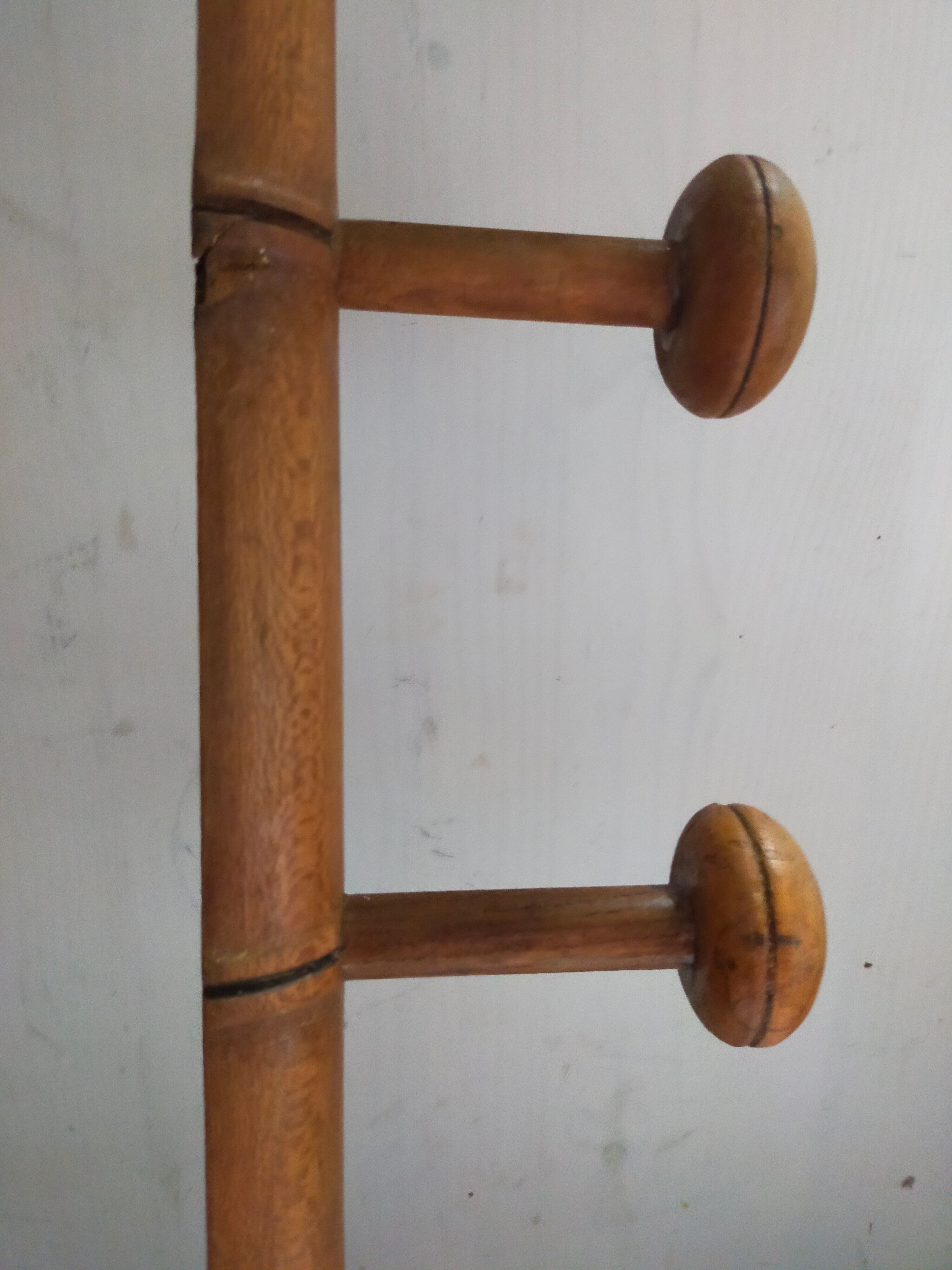 Bamboo wooden wall coat holder 6 hooks