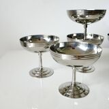 Set of 6 stainless steel ice cream and sorbet bowls on a stand - Remy Letang