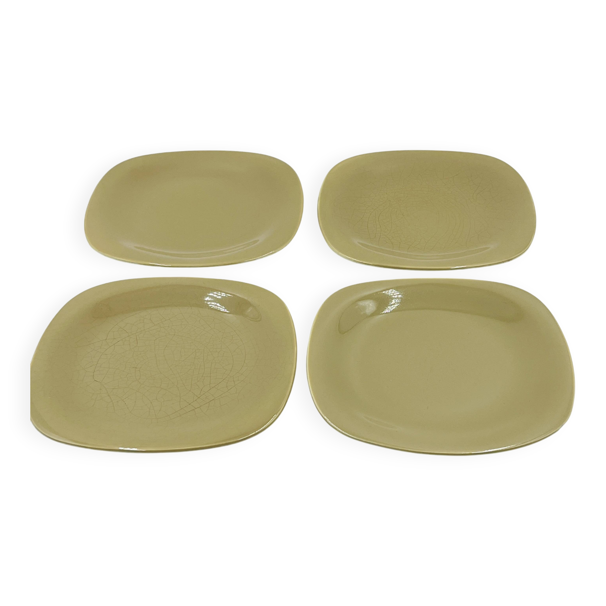 Lot de 4 assiettes Boch La Louvière – Séduction – Années 60