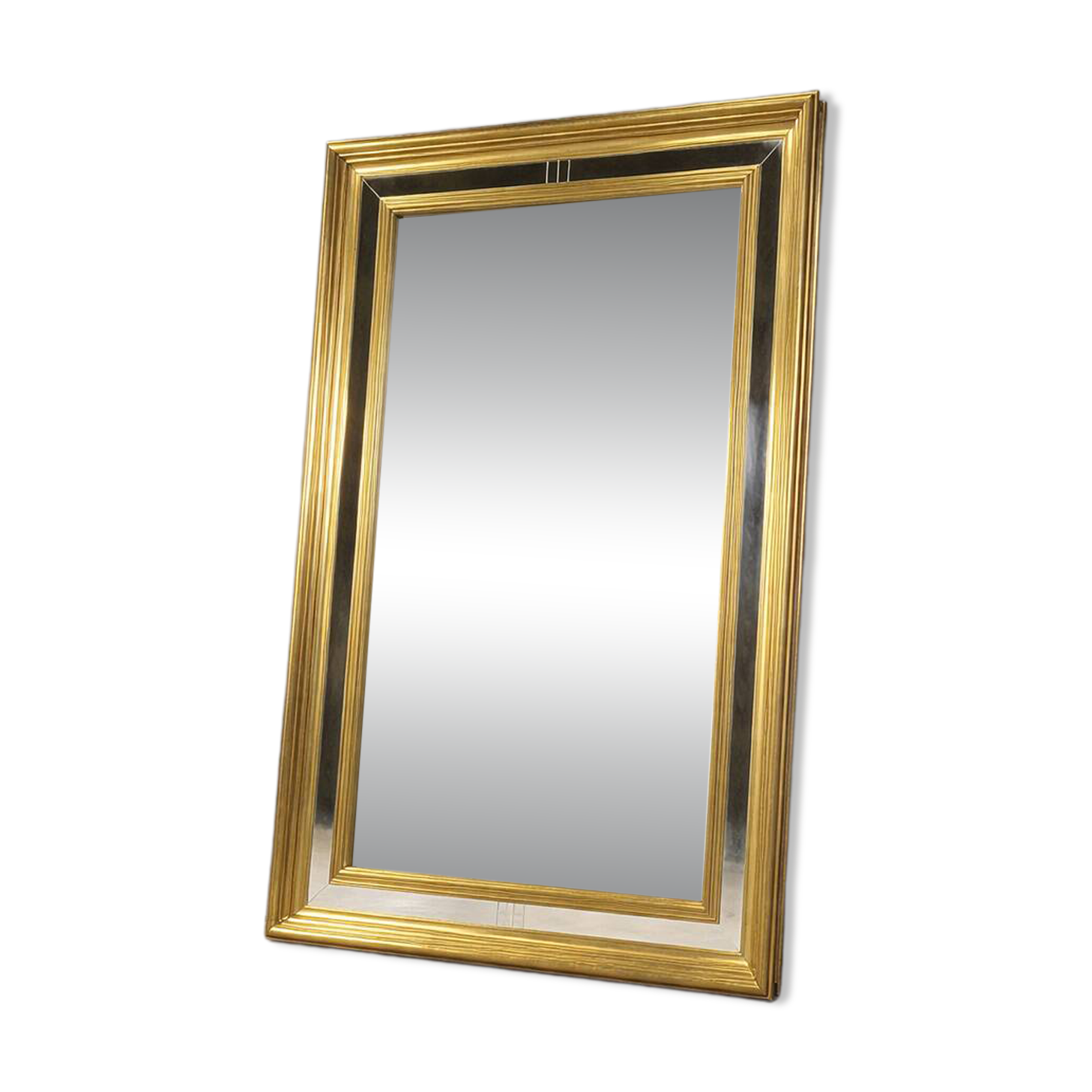 Miroir vintage en bois doré XL, années 1970