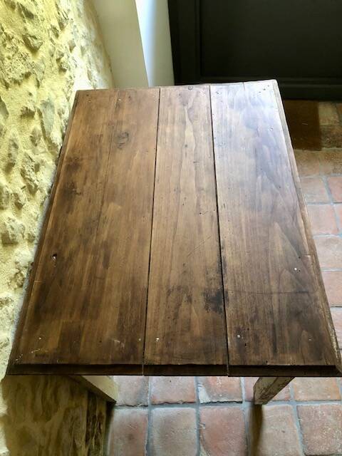 Antique wooden farmhouse table