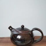 Vintage signed enameled stoneware teapot