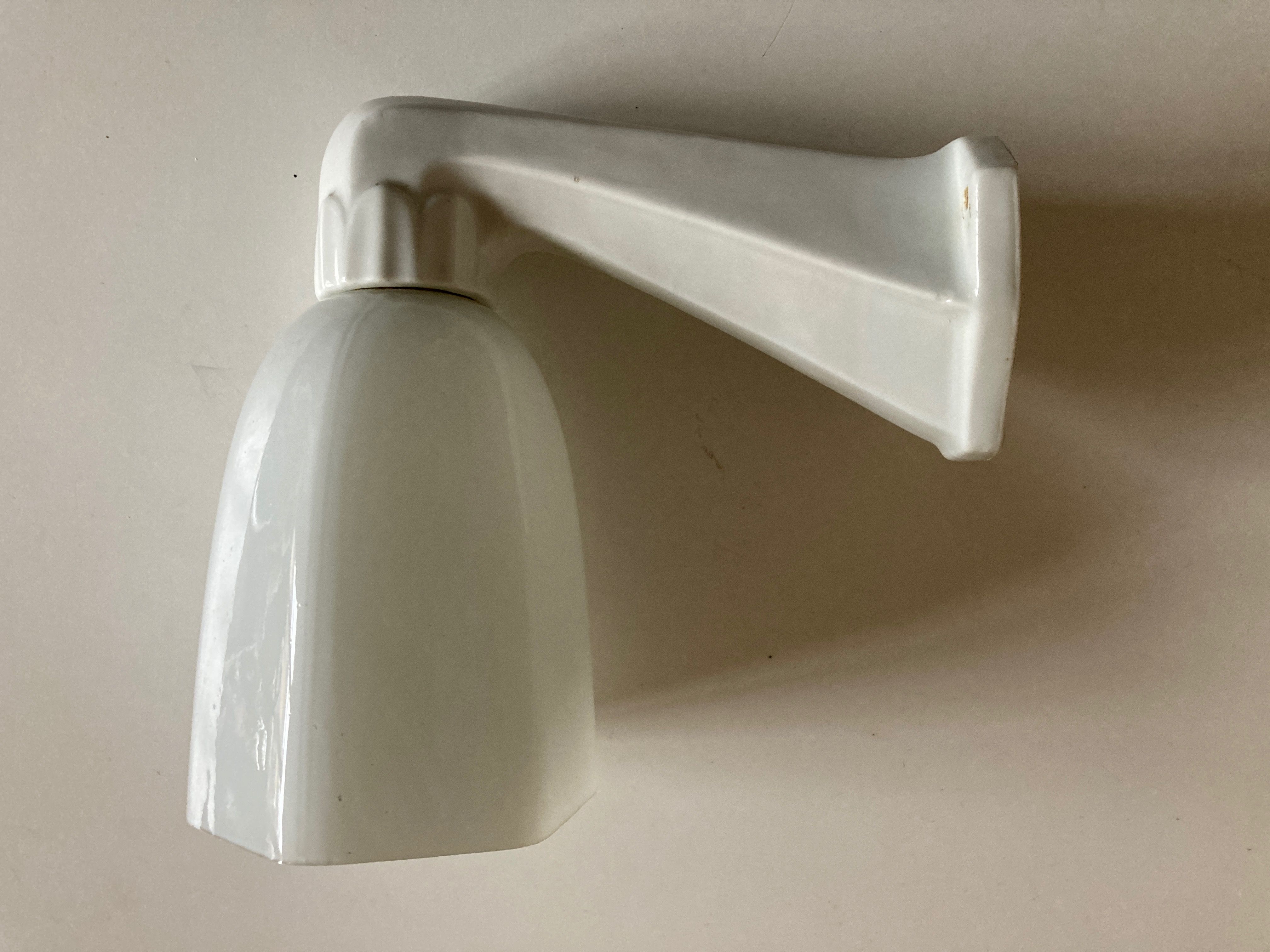 Art deco bathroom wall lamp in porcelain and opaline 1930-1950