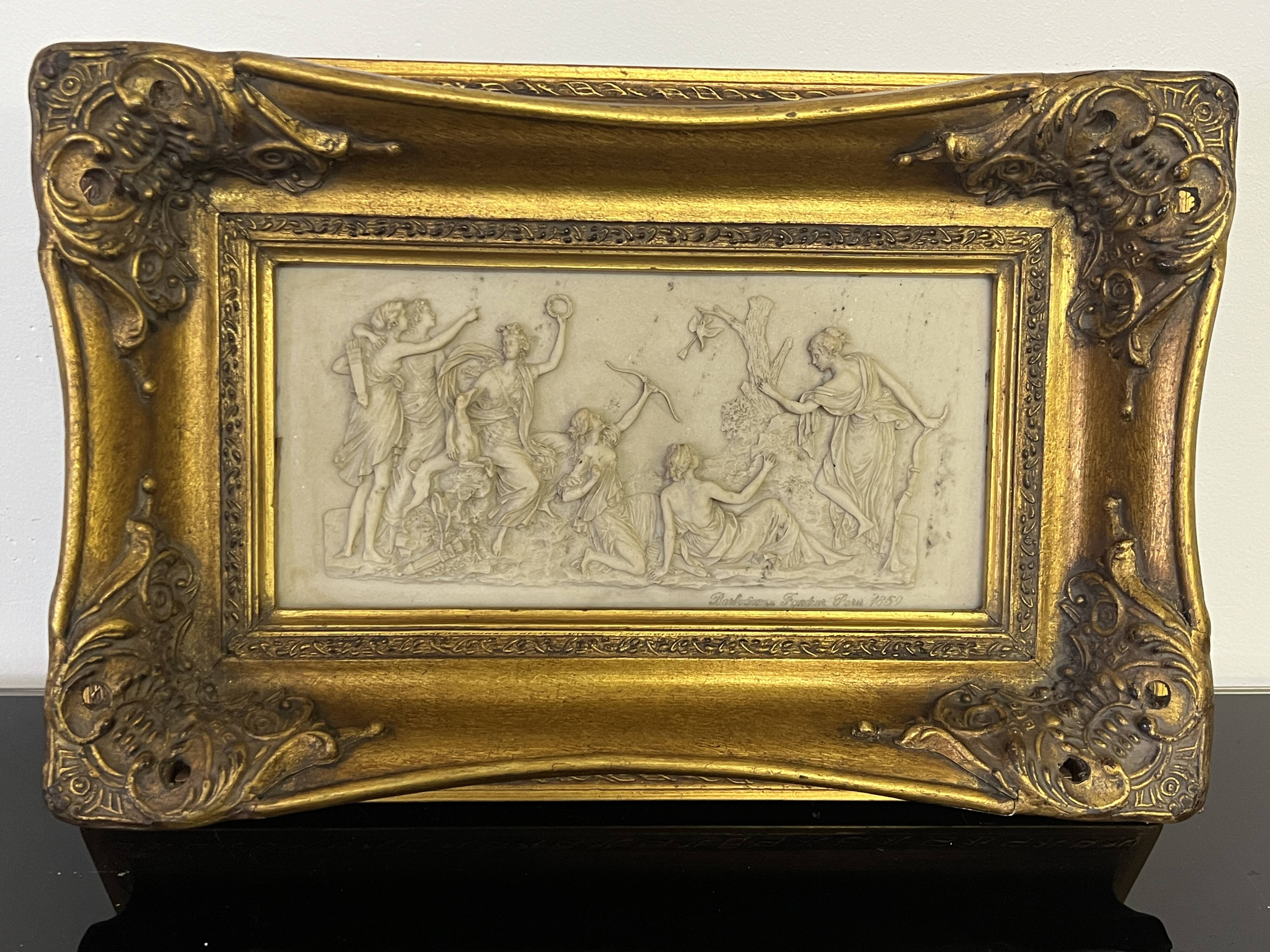 Marble bas-relief, Barbedienne Fondeur, Paris 1859