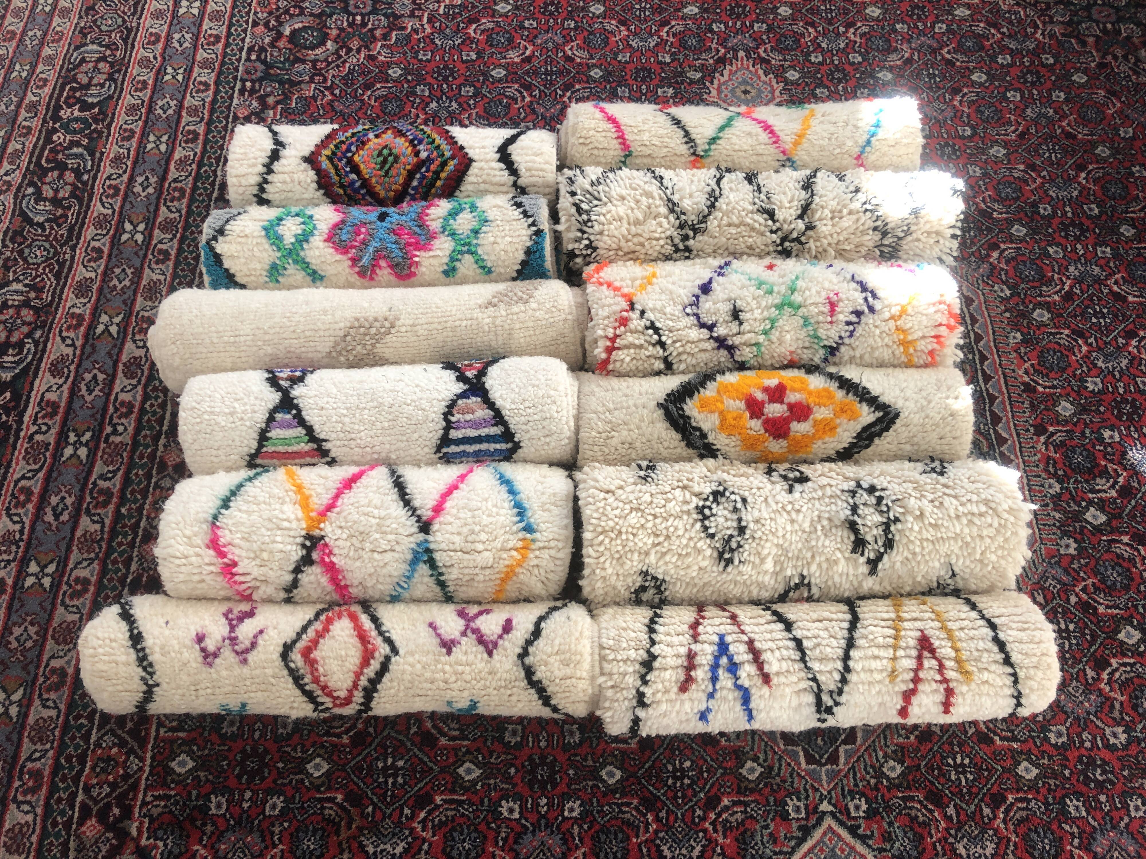 Colorful azilal carpet children's room 61x101cm