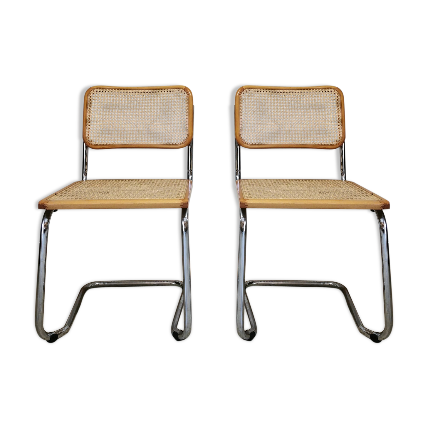 Pair of chairs Marcel Breuer model Cesca B32