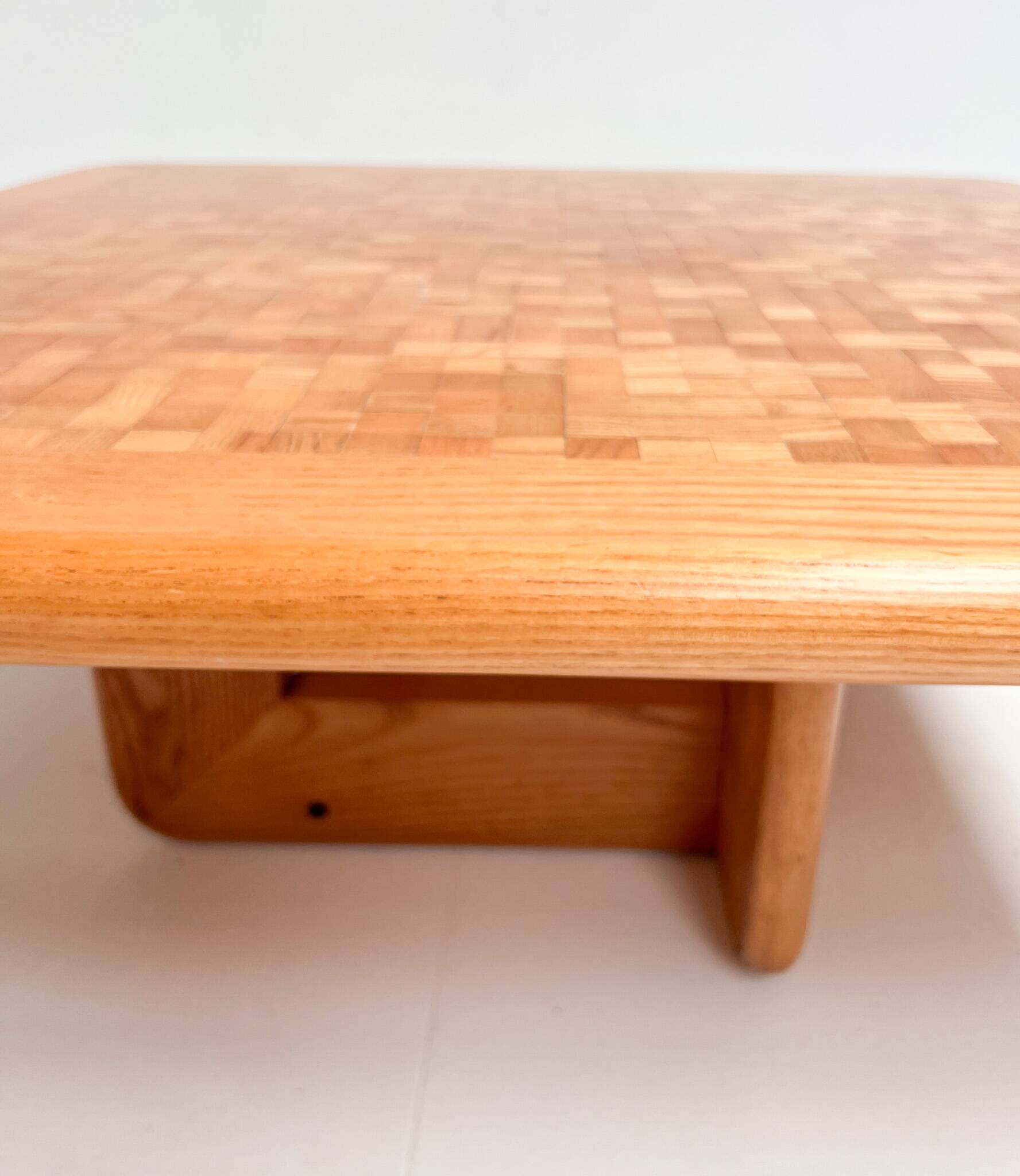 Beechwood mosaic inlaid coffee table, 1970s