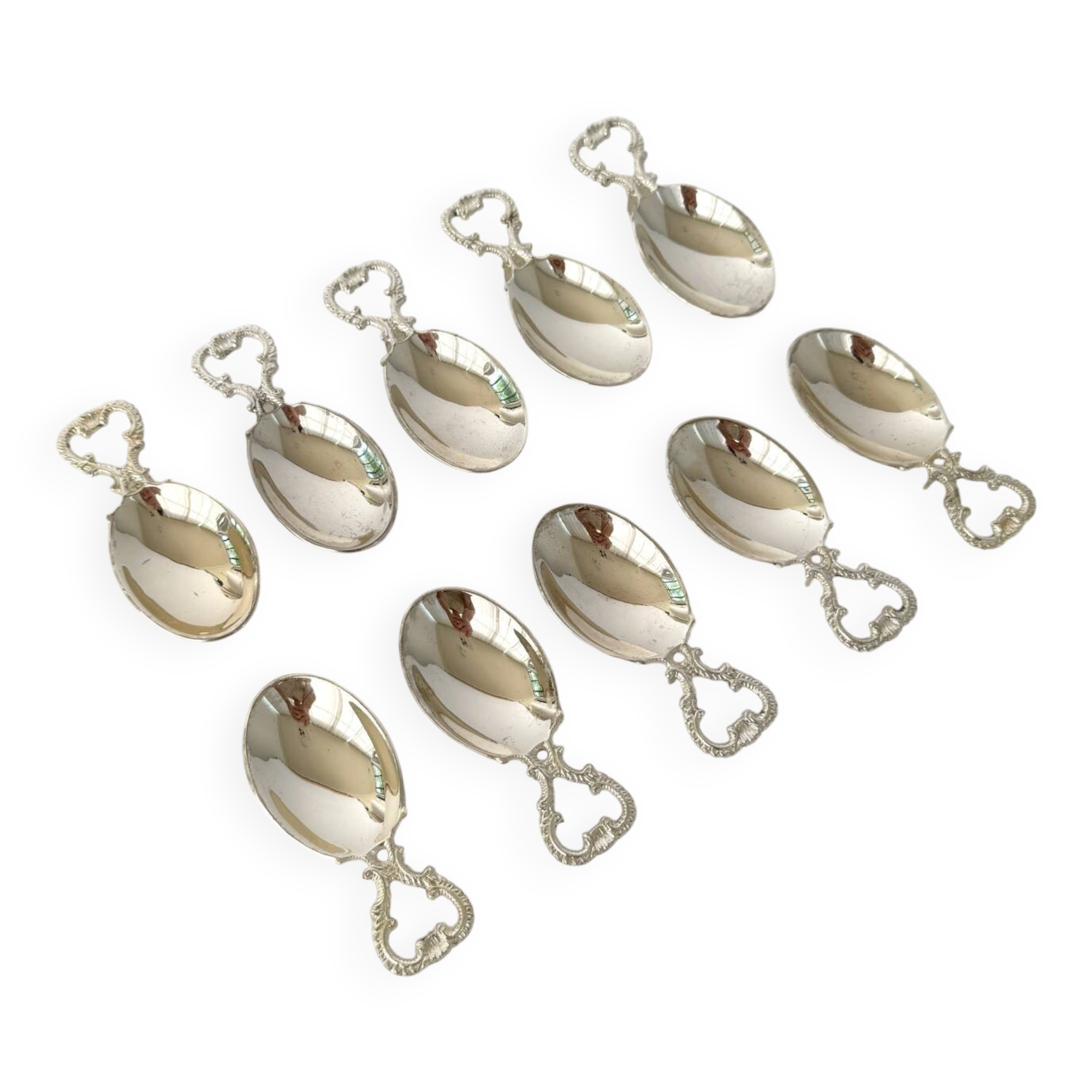 Ensemble de cuillères à amuse-bouche en argent vintage