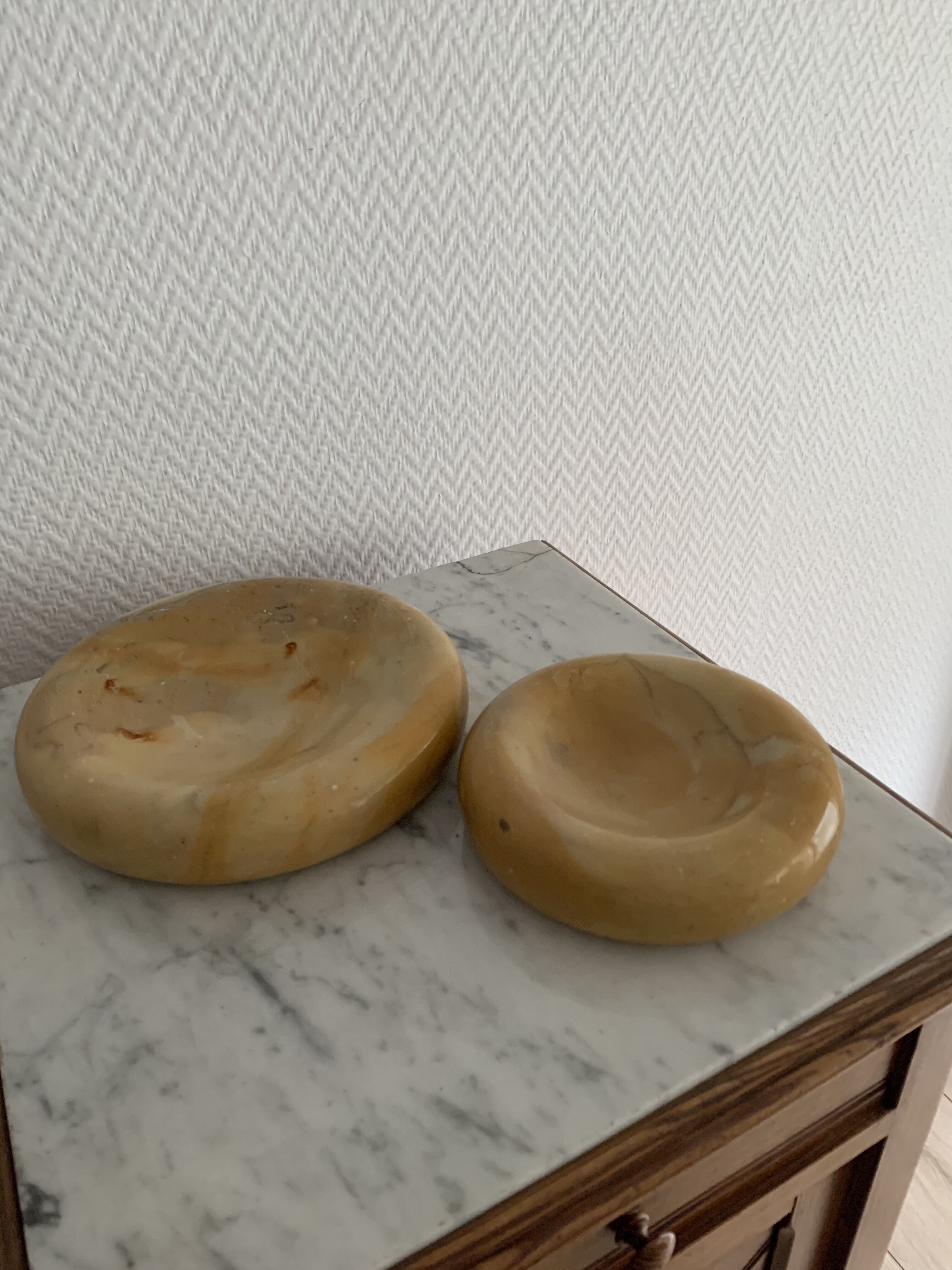 Vintage orange marble ashtray